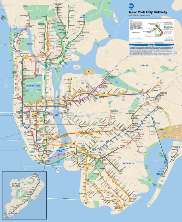 Map of New York City metro system.